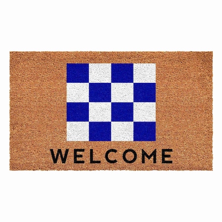 Calloway Mills Personalized Door Mat, Blue, White, Black, Natural, 17 in W x 29 in L 108121729N